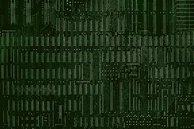 Placa de circuito impreso PCB parte posterior con patrón de textura de soldadura de plomo para fondo de tecnología digital