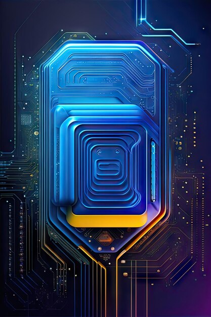 placa de circuitos electrónicos de computadora con procesador teléfonos celulares y datos conectados