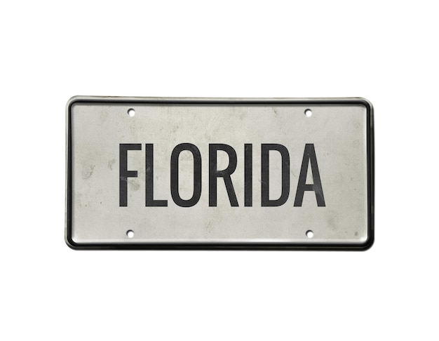 Placa com a inscrição florida no fundo branco