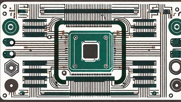 Foto placa de circuito com componentes eletrônicos