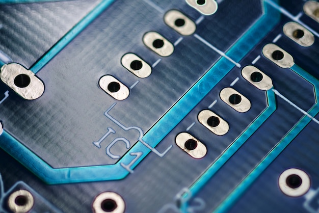 Placa de circuito impresso azul