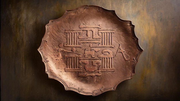 Placa de metal velha textura escovada fundo de bronze de cobre