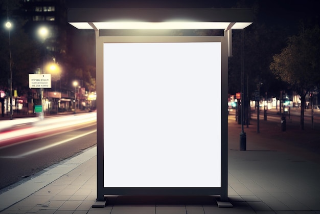 Placa de outdoor em branco de mídia digital para caixa de luz de anúncio de produto IA generativa