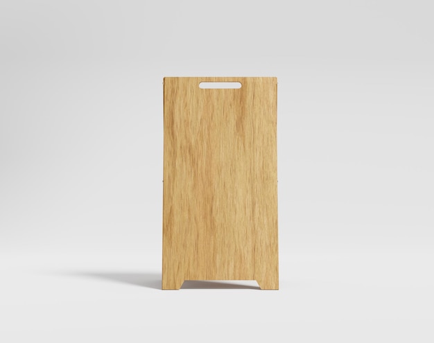 Placa de suporte de madeira em branco no sinal de menu de lousa de fundo vazio