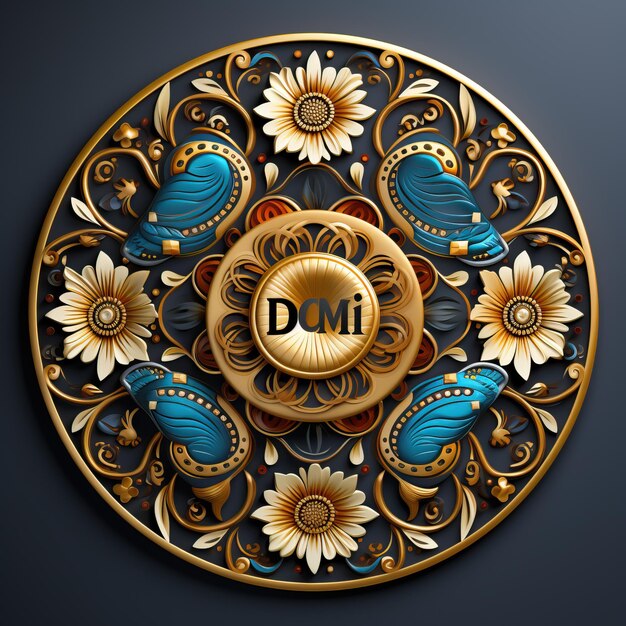 una placa decorativa con la palabra "dum" en ella
