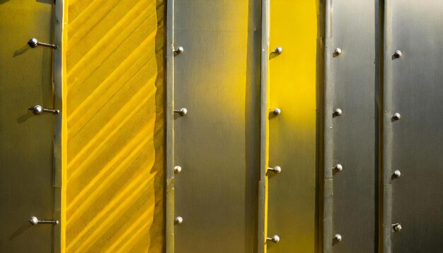 placa de hierro de fondo textura de pared de acero con reflejo metálico en él pintado de amarillo