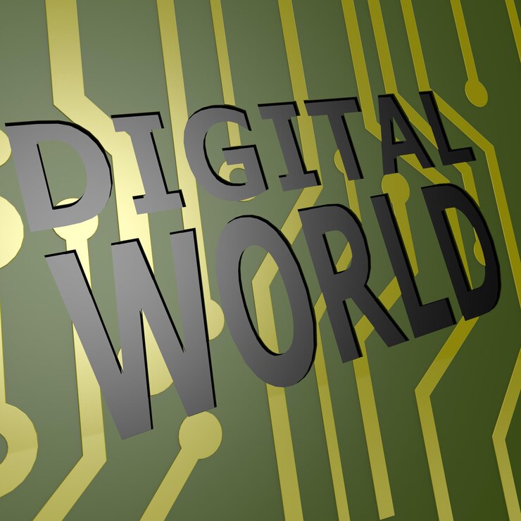 Foto placa pcb con mundo digital