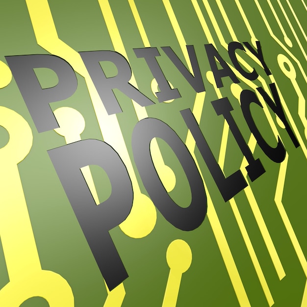 Placa PCB con política de privacidad