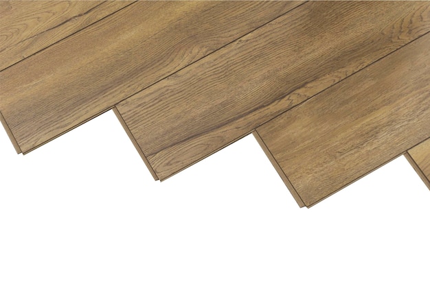 Placas laminadas ou de parquet isoladas piso de madeira com textura e padrão de madeira sobre fundo branco