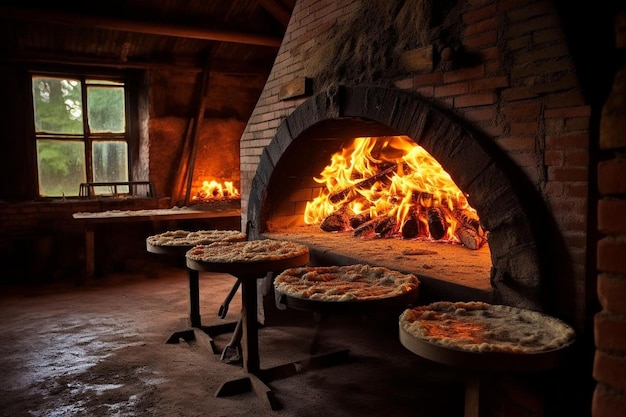 El placer de la pizza en el horno de ladrillo