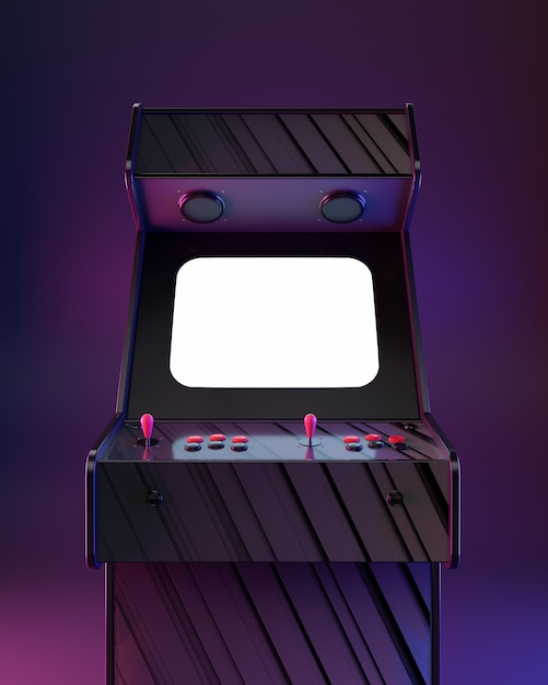 Plakat-Arcade-Maschine im Retro-Wave-Stil!