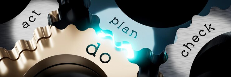 Foto plan de acción verifique la ilustración 3d del concepto de engranajes