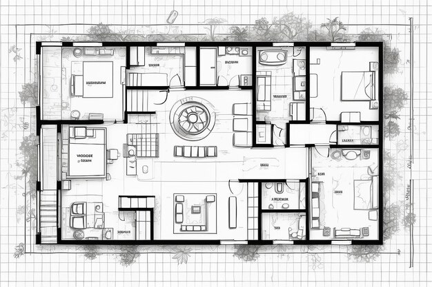 Plan de arquitectura en el vector de vista superior para sus ideas