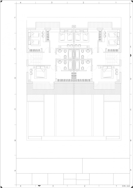 Foto plan parte del proyecto arquitectónico sobre el papel blanco.