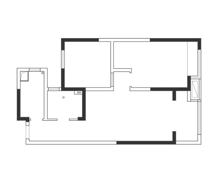 Foto plan de piso del apartamento de dos dormitorios