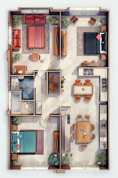 Foto plan de piso para dos apartamentos