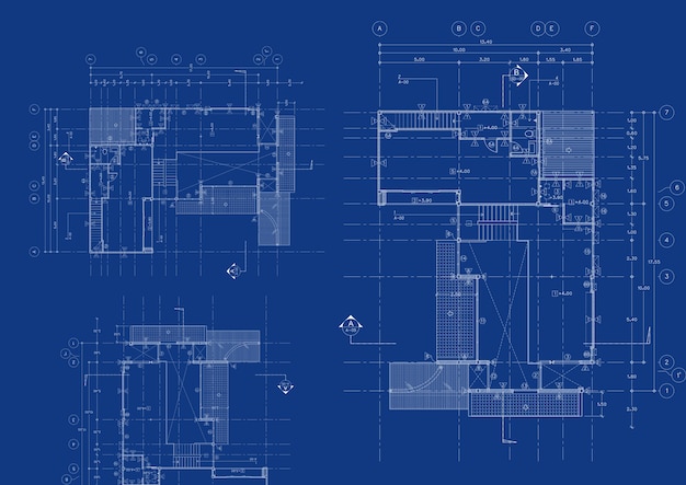 Plan de planta del edificio diseñado en el dibujo