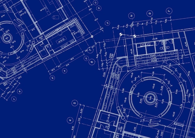 Foto plan de planta del edificio diseñado en el dibujo