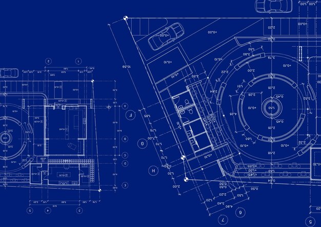 Plan de planta del edificio diseñado en el dibujo