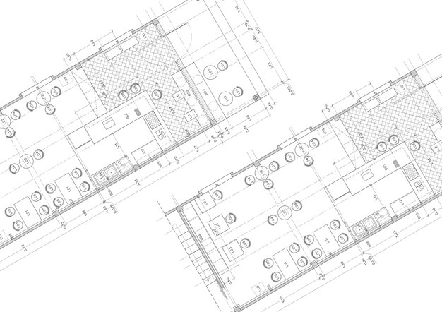 Plan de planta del edificio diseñado en el dibujo