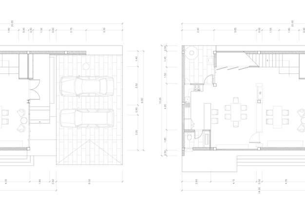 Plan de planta del edificio diseñado en el dibujo