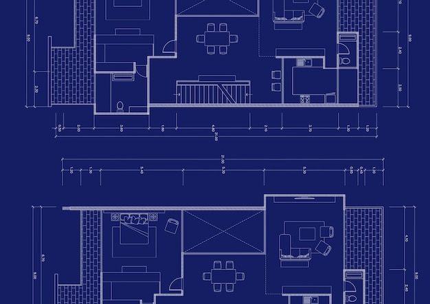 Plan de planta del edificio diseñado en el dibujo