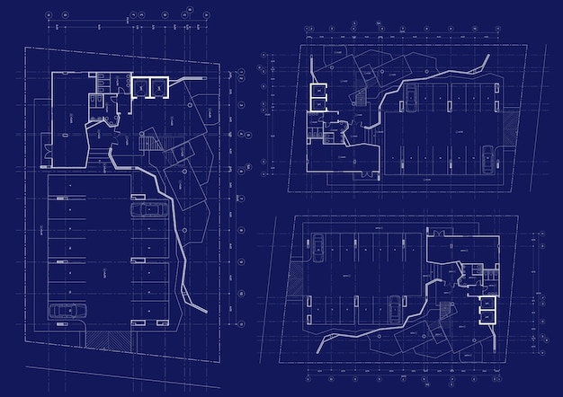 Plan de planta del edificio diseñado en el dibujo