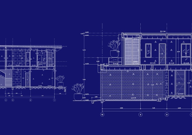 Plan de planta del edificio diseñado en el dibujo