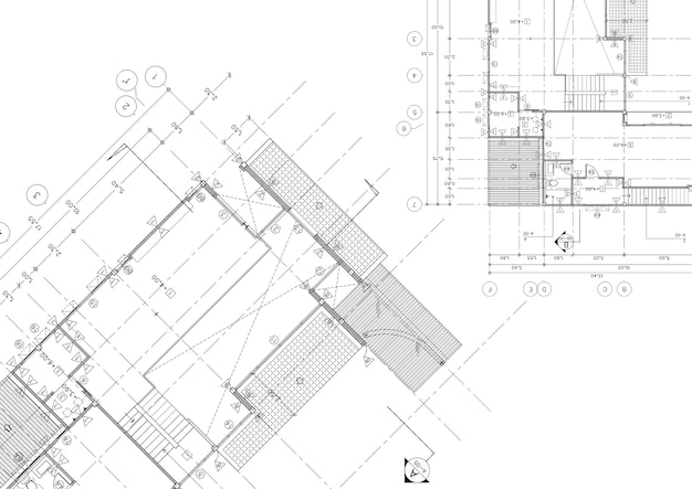 Plan de planta del edificio diseñado en el dibujo
