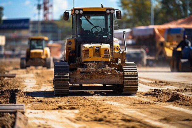 Planador frio pesado no canteiro de obras