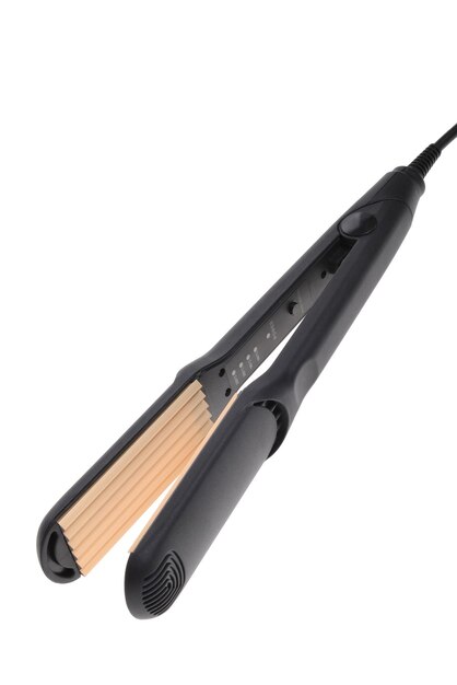 Plancha de pelo negro aislado sobre fondo blanco.