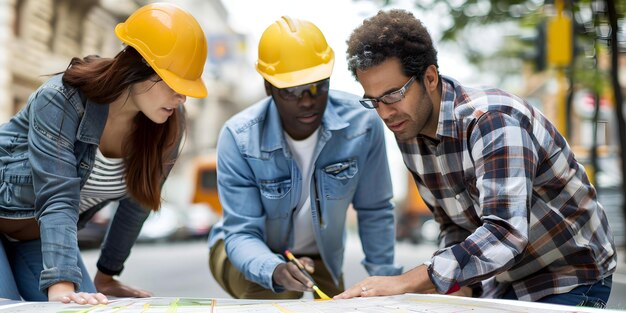 Foto planejadores urbanos de várias origens conceito desenvolvimento da cidade design de infraestrutura política pública sustentabilidade ambiental envolvimento comunitário