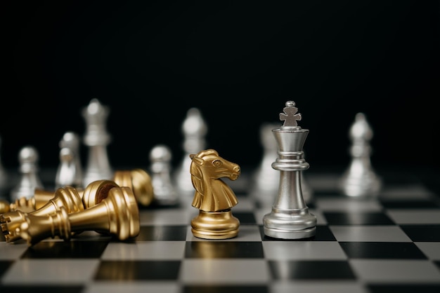 Planejamento de inovação e planejamento de estratégia de negócios de competição de xadrez com desafio de fundo de linha de conexão financeira e conceito de batalha de pensamento