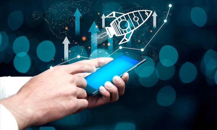 Foto planejamento e início do crescimento do investimento em lançamento de foguetes virtuais