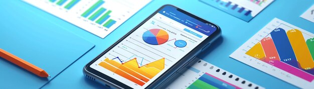 Planejamento estratégico em negócios analisando gráfico de gráfico em smartphone