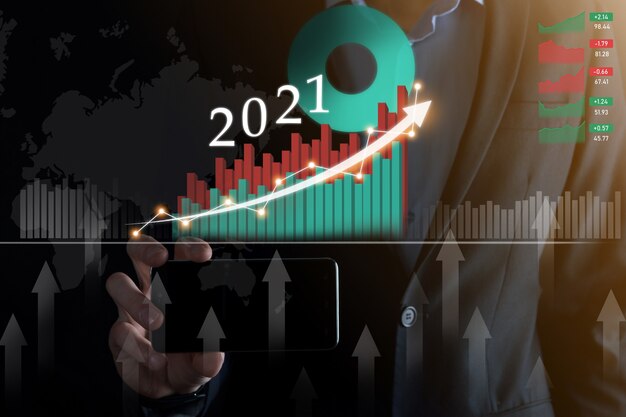 Planeje o crescimento positivo dos negócios no conceito do ano 2021