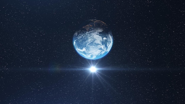 Planet Erde durch Mond gegen Himmel