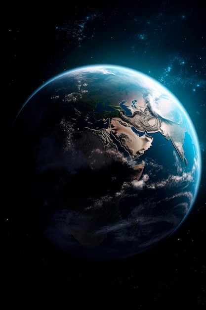 Planet Erde im Hintergrund des Universums fotorealistisch