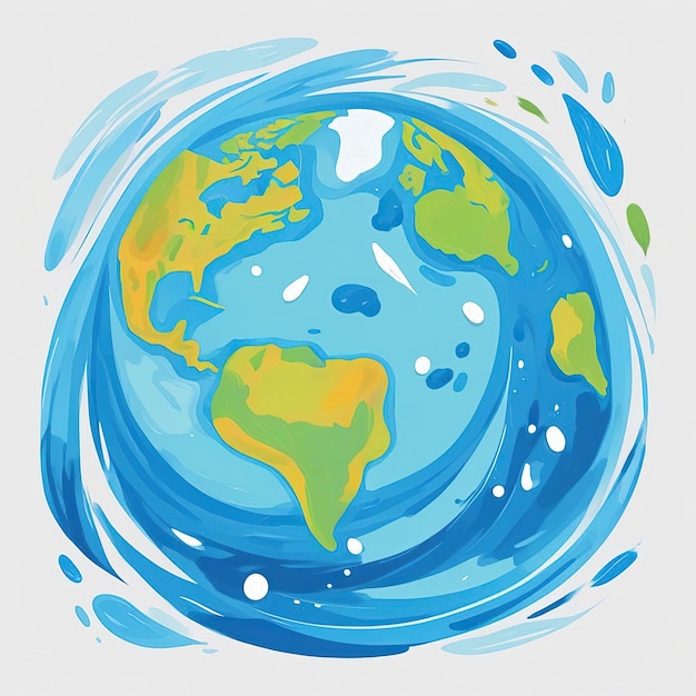 Planet Erde mit Wassertropfen Vektorillustration Weltumwelttag