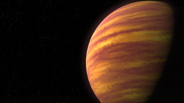 Planet im Weltraum Riesiger Gasplanet Realistische 3D-Darstellung eines wunderschönen Planeten