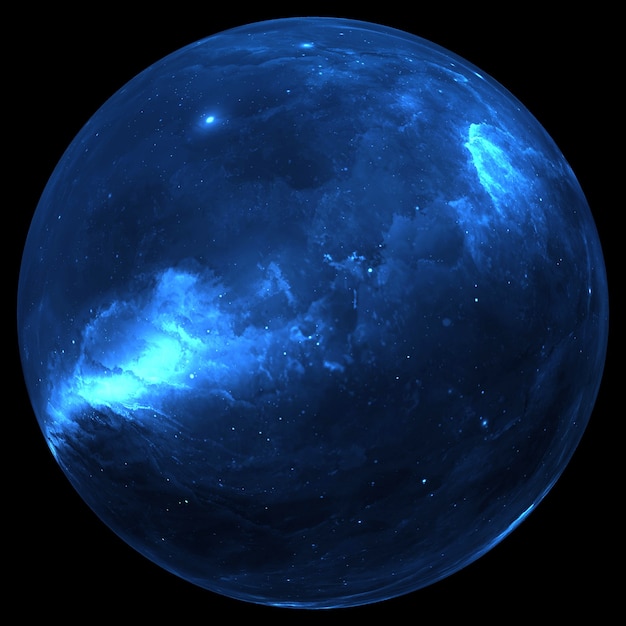 Planet im Weltraum, Satellit eines Sterns. Super-Erde-Planet, realistischer Exoplanet, geeignet für die Kolonisation, erdähnlicher Planet im fernen Weltraum, 3D-Rendering