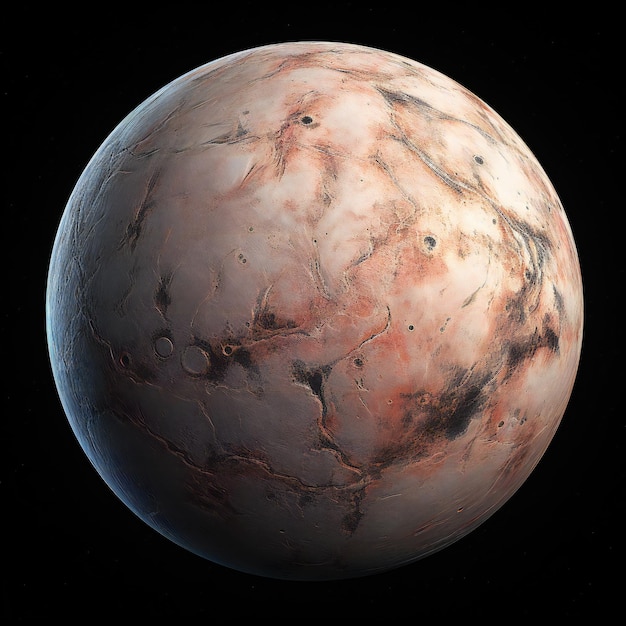Planet Mars auf schwarzem Hintergrund Planet Mars