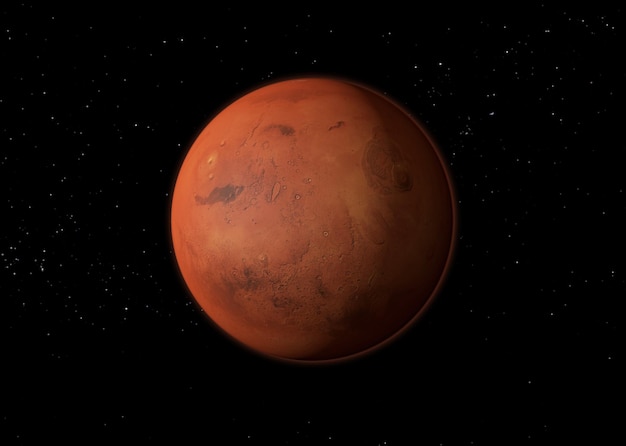 Planet Mars - Elemente dieses von der NASA bereitgestellten Bildes. 3D-Rendering.