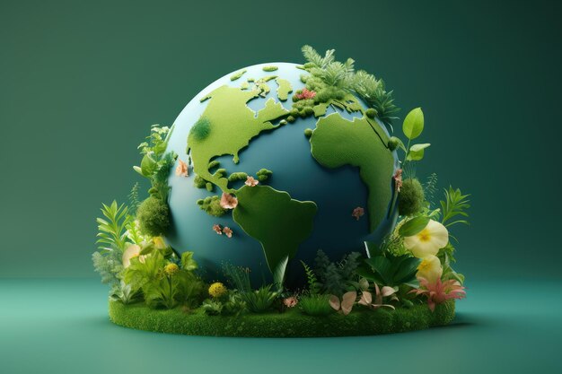 Planeta amigável com o meio ambiente Terra Background Salve o Dia Mundial da Terra Dia do Meio Ambiente Criado Inteligência Artificial Gerativa