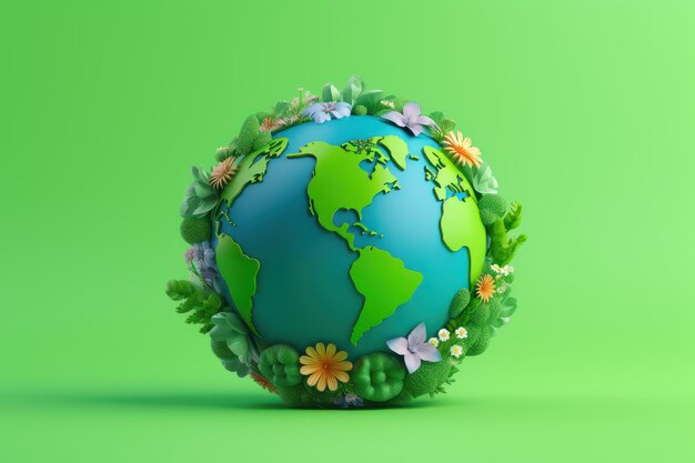 Planeta amigável com o meio ambiente Terra Background Salve o Dia Mundial da Terra Dia do Meio Ambiente Criado Inteligência Artificial Gerativa