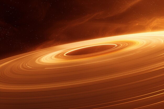 un planeta con un anillo de estrellas en el fondo