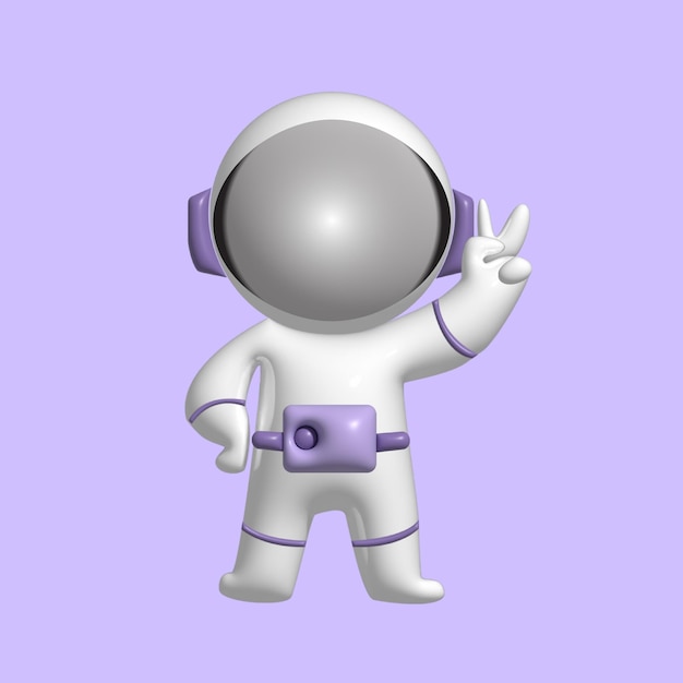 Planeta astronauta y objeto espacial concepto espacial objeto 3D realista estilo de dibujos animados