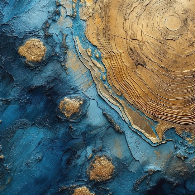 Un planeta azul y marrón con unas pocas rocas en el agua