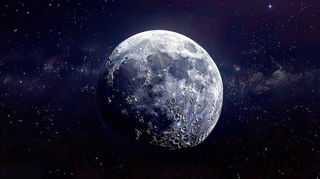 un planeta azul se muestra en un espacio con un fondo espacial