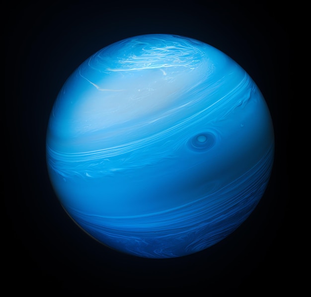 Foto un planeta azul con rayas blancas